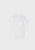 Mayoral Mini 3119-037 Koszula z lnem z krótkim rękawem ze stójką dla chłopca Biała