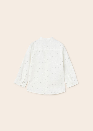 Mayoral Baby 1114-076 Koszula z lnem długim rękawem ze stójką dla chłopca Ecru