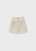 Mayoral Mini 3903-015 Spódnica z dodatkiem lnu w paski dla dziewczynki Beżowa