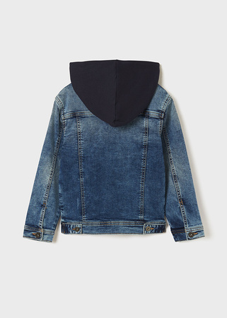 Mayoral Junior 6406-078 Kurtka jeansowa dla chłopca z odpinanym kapturem