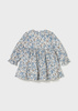 Mayoral Baby 2909-026 Sukienka aksamitna z kwiatowym nadrukiem Blue bell