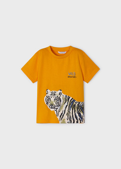 Mayoral Mini 3007-027 Koszulka z krótkim rękawem  z nadrukiem dla chłopca  ECOFRIENDS Mango
