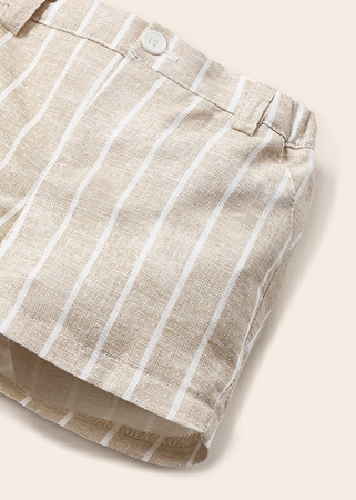 Mayoral Newborn 1264-027 Elegancki lniany komplet dla chłopca koszula i bermudy Lino