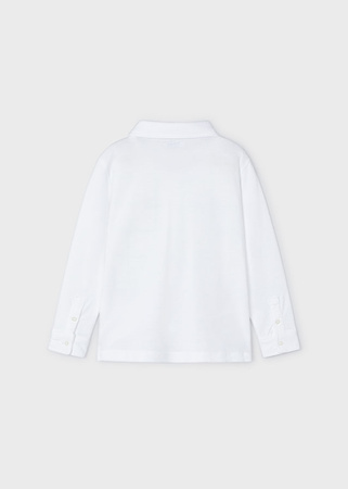 Mayoral Mini 3111-090 Koszulka polo z długim rękawem z kołnierzykiem dla chłopca Blanco