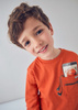 Mayoral 4078-088 Koszulka z długim rękawem z nadrukiem Naranja