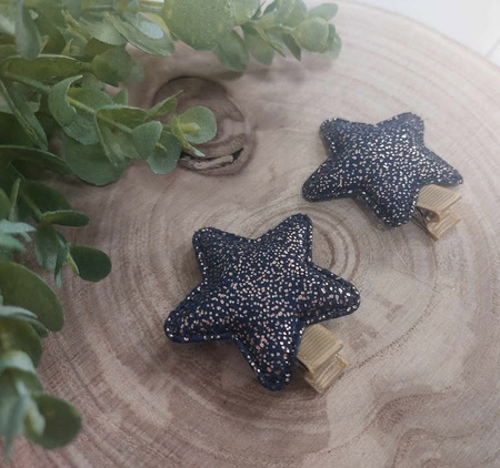 Maade.pl Spinki do włosów Gwiazdki - 2 sztuki Kolor granat i złoto