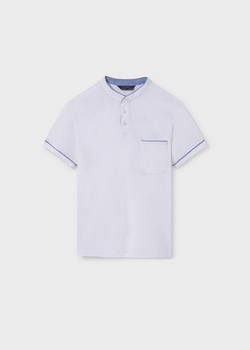 Mayoral Junior 6131-027 Koszulka polo z krótkim rękawem ze stójką Blanco