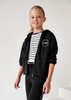 Mayoral Junior 6423-091 Bluza z kapturem zasuwana na zamek dla dziewczynki Czarna