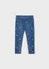 Mayoral Mini 3753-088 Leginsy dla dziewczynki ECOFRIENDS a'la jeans  niebieskie