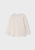Mayoral mini 4035-063 Koszulka z długim rękawem z grafiką cekinową dla dziewczynki ECOFRIENDS beżowa