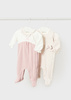 Mayoral Newborn 2734-081 Zestaw/Komplet 2 pajacyki dla dziewczynki Rosado