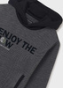 Mayoral Junior 7451-042 Bluza chłopięca z kapturem kolor szary