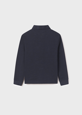 Mayoral Junior 7183-012 Koszulka polo z długim rękawem ECOFRIENDS dla chłopca Marino