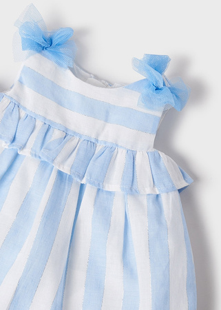 Mayoral Newborn 1865-041 Sukienka w paski dla dziewczynki ECOFRIENDS Niebieska