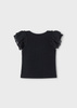 Mayoral Mini 3013-023 Koszulka z falbankami Negro