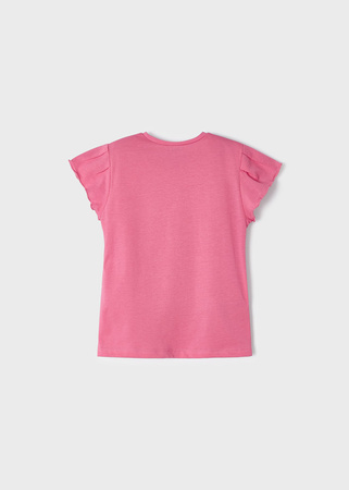 Mayoral Mini 3062-016 Koszulka z krótkim rękawem z nadrukiem tęczy ECOFRIENDS Różowa