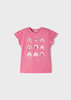 Mayoral Mini 3062-016 Koszulka z krótkim rękawem z nadrukiem tęczy ECOFRIENDS Różowa