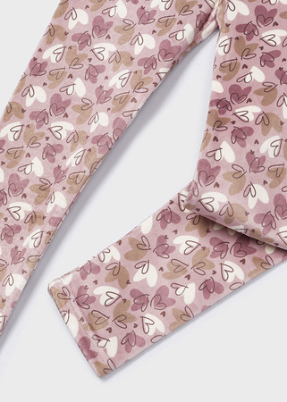 Mayoral Mini 4703-043 Leginsy welurowe z nadrukiem dla dziewczynki Rosado