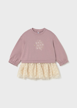 Mayoral Baby 2912-043 Sukienka łaczona z tiulem Cuarzo