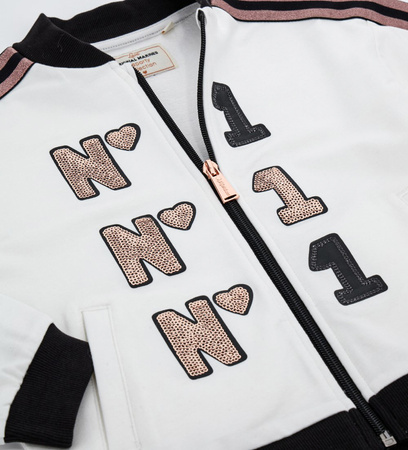 Original Marines DDA3658F Bluza zapinana na suwak dla dziewczynki Biel