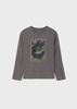 Mayoral Junior 7014-084 Zestaw 2 koszulek chłopięcych z długim rękawem ECOFRIENDS Szara i zielona