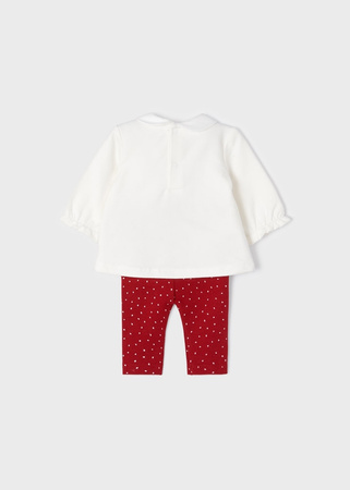 Mayoral Newborn 2704-022 Komplet 4-częściowy dla dziewczynki ECOFRIENDS Czerwony