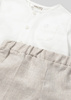 Mayoral Newborn 1564-096 Elegancki komplet spodnie z koszulą Blanco-lino