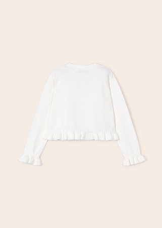 Mayoral Mini 3345-056 Sweterek z ozdobnym ażurem dla dziewczynki Kolor ecru