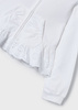 Mayoral Mini 3477-093 Bluza z falbaną z gipiury dla dziewczynki Blanco