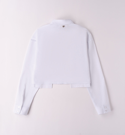 Sarabanda 0B509/00 Koszula z kołnierzykiem i długim rękawem dla dziewczynki Biała