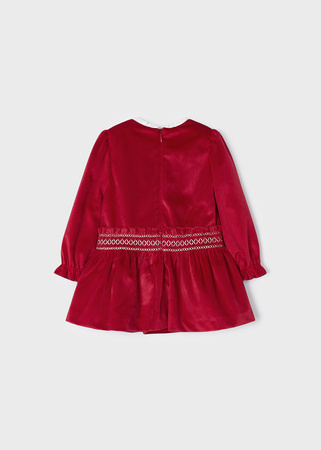 Mayoral Baby 2938-040 Sukienka z marszczeniem dla dziewczynki Czerwona