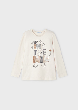 Mayoral Mini 4015-058 Koszulka z długim rękawem dla dziewczynki ECOFRIENDS Garbanzo