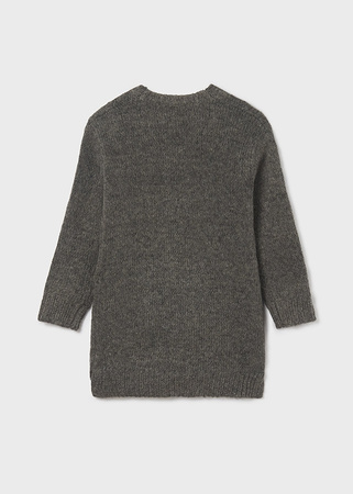 Mayoral Junior 7377-067 Sweter Kardigan trykotowy długi dla dziewczynki szary