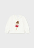 Mayoral Baby 2006-070 Koszulka z długim rękawem z aplikacją dziewczynki Crudo rojo