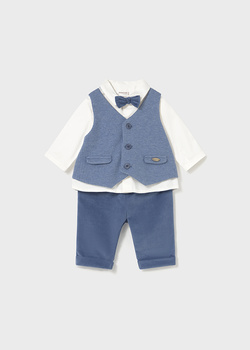 Mayoral Newborn 2581-003 Komplet 3-częściowy z muchą artico