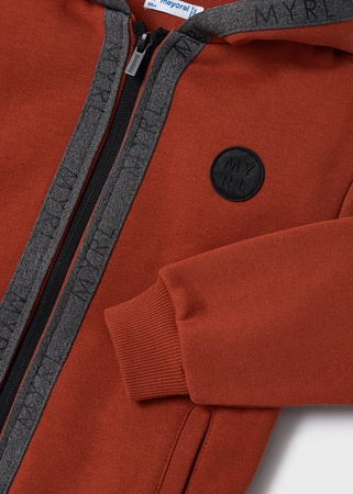 Mayoral Mini 4471-027 Bluza chłopięca ocieplana z kapturem kolor ceglasty