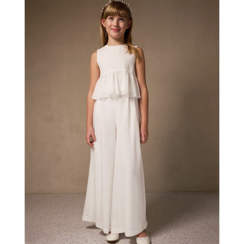 Minimi Komplet z szerokimi  spodniami Śmietanka