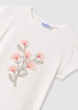 Mayoral Junior 6012-048 Koszulka z krótkim rękawem z aplikacją dla dziewczynki Crudo - tulipa