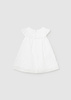 Mayoral Baby 1915-010 Sukienka z ażurowym haftem Blanco