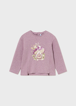 Mayoral Baby 2050-041 Koszulka z długim rękawem z aplikacją dla dziewczynki Orquidea