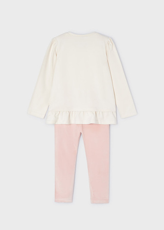 Mayoral Mini 4785-043 Komplet 2-częściowy z aksamitnymi leginsami Nude