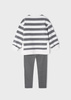 Mayoral Mini 4776-016 Komplet w paski z leginsami dla dziewczynki ECOFRIENDS Szary