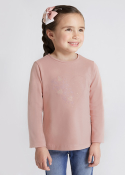 Mayoral Mini 178-041 Koszulka z długim rękawem basic dla dziewczynki ECOFRIENDS Różowa