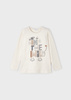 Mayoral Mini 4015-058 Koszulka z długim rękawem dla dziewczynki ECOFRIENDS Garbanzo