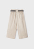 Mayoral Mini 3506-086 Spodnie cropped z paskiem dla dziewczynki Beżowe