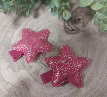 Maade.pl Spinki do włosów Gwiazdki - 2 sztuki Kolor ciemny róż i złoto