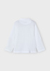 Mayoral Mini 3111-072 Koszulka polo z długim rękawem ze stójką Blanco