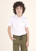 Mayoral Junior 6111-040 Koszula z krótkim rękawem z kołnierzykiem dla chłopca Biała