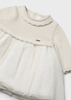 Mayoral Newborn 2806-082 Sukienka wizytowa łączona Champagne