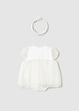 Mayoral Newborn 1659-032 Sukienka z body i opaską Champagne